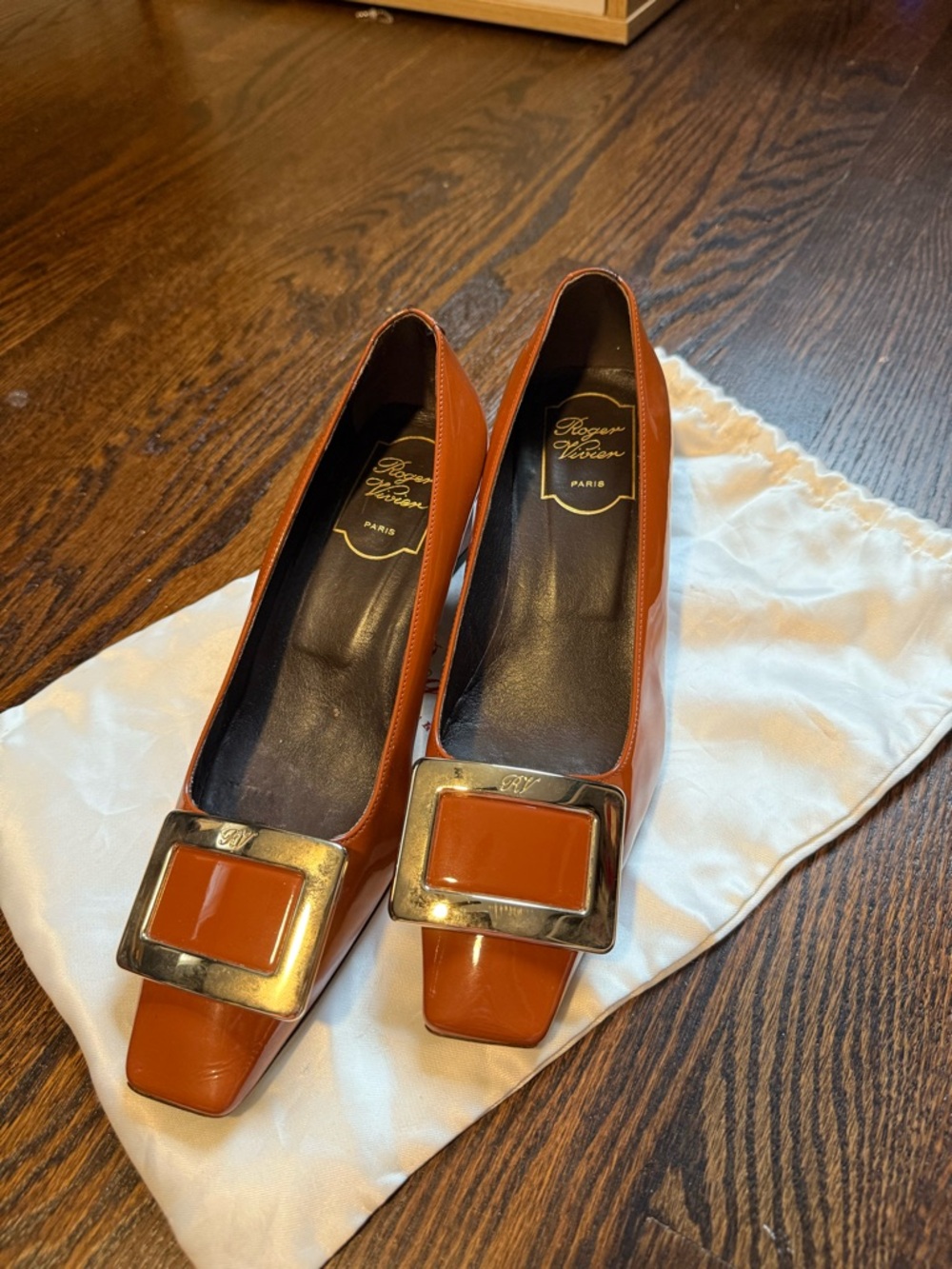 Roger Vivier Patent Leather Buckle Pumps